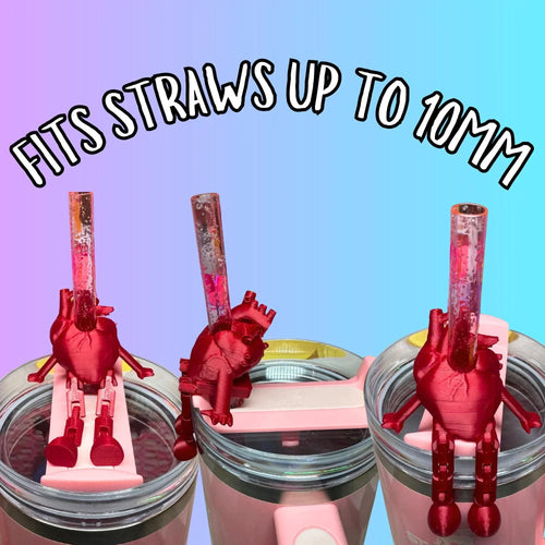 Articulated Anatomical Heart Straw Topper Buddy