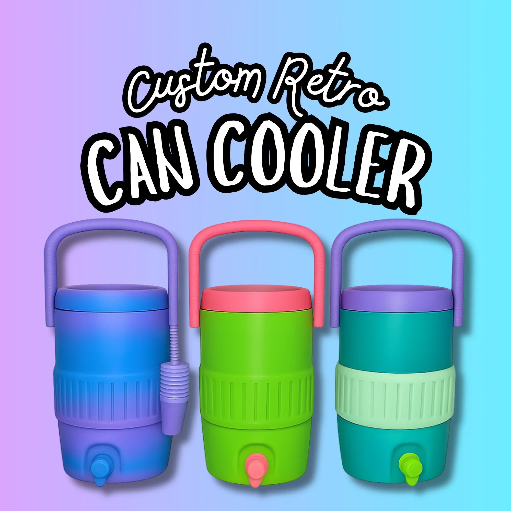 Custom Retro Can Cooler for 12oz Cans