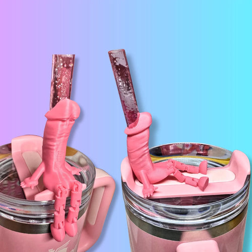 Articulated Penis Straw Topper Buddy