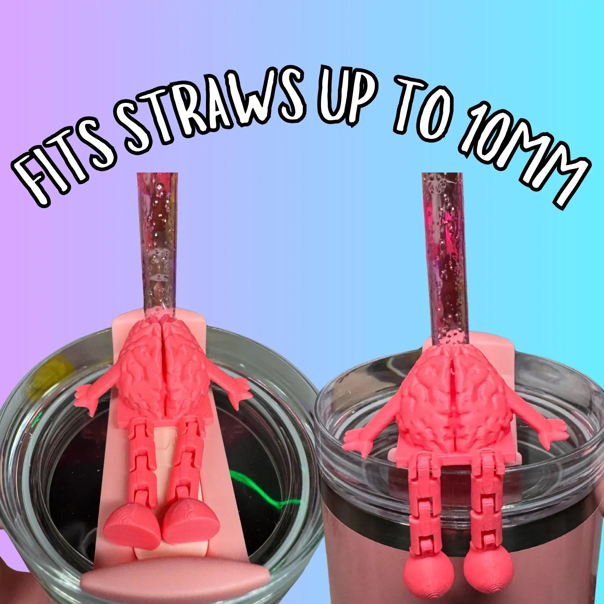 Articulated Brain Straw Topper Buddy