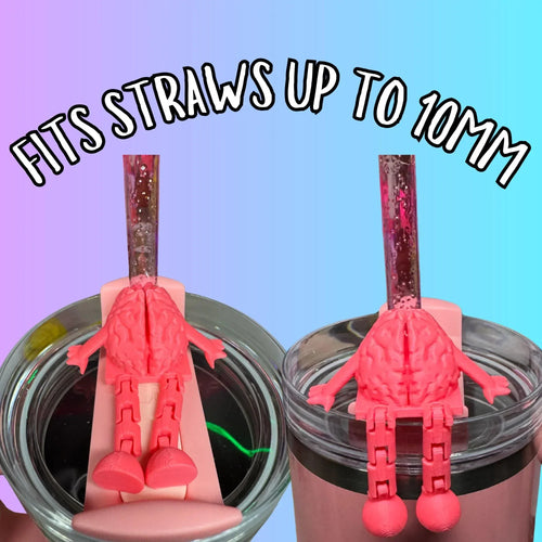 Articulated Brain Straw Topper Buddy