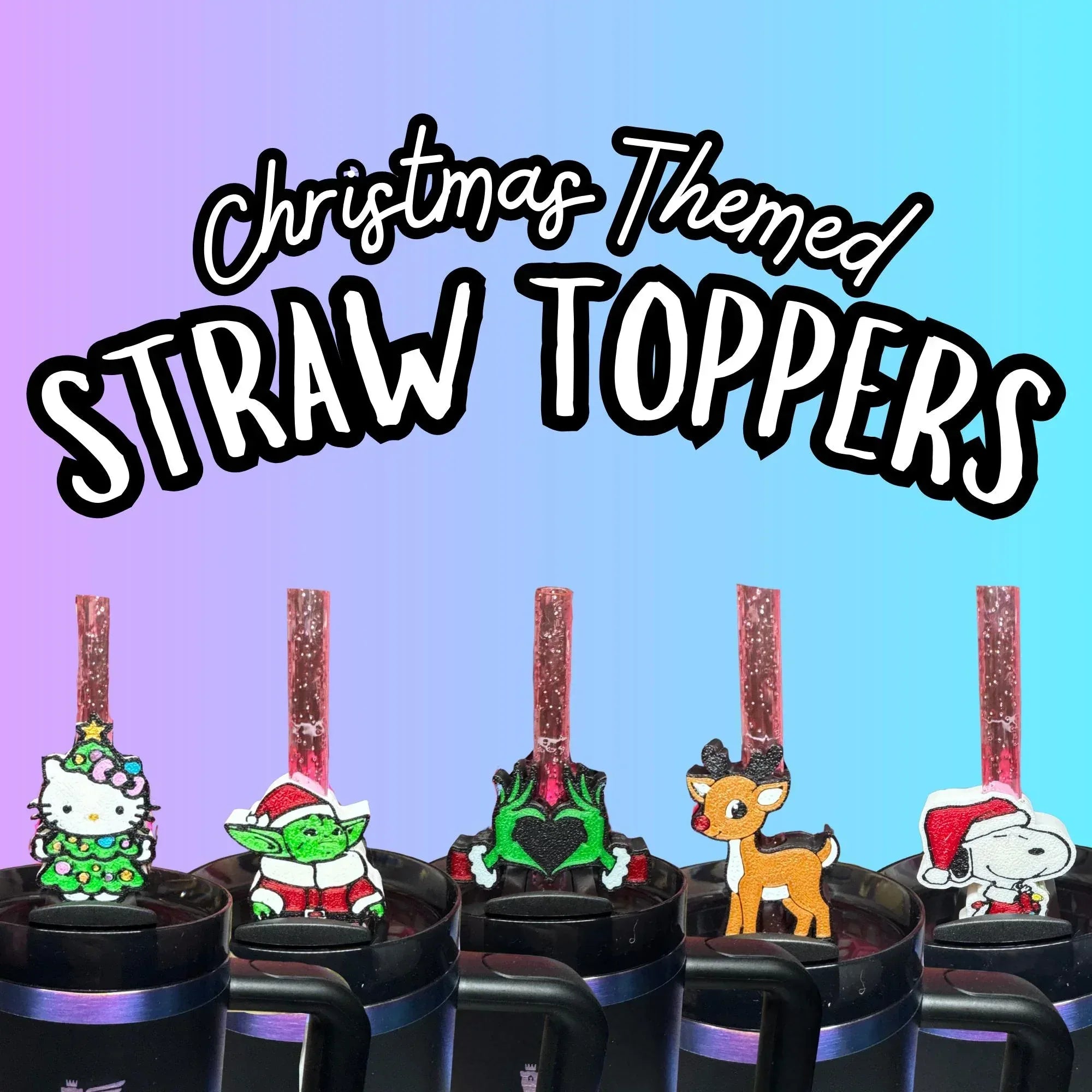 Christmas Straw Toppers